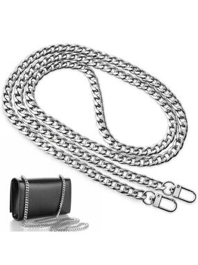 Adjustable Silver Chain Strap for Bags and Wallets